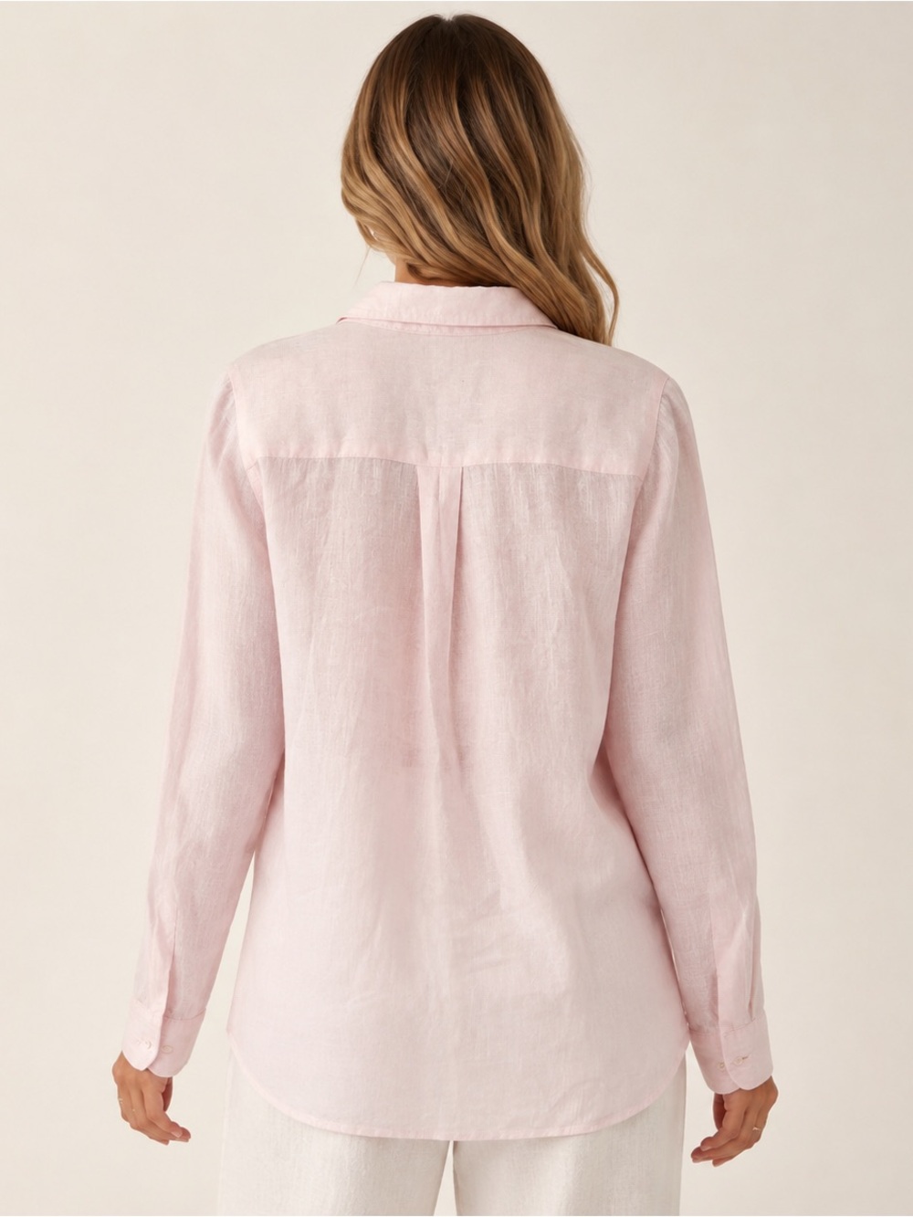 J. McLaughlin Pink 100% Linen Button Down Shirt Blouse Size M - Picture 4 of 9